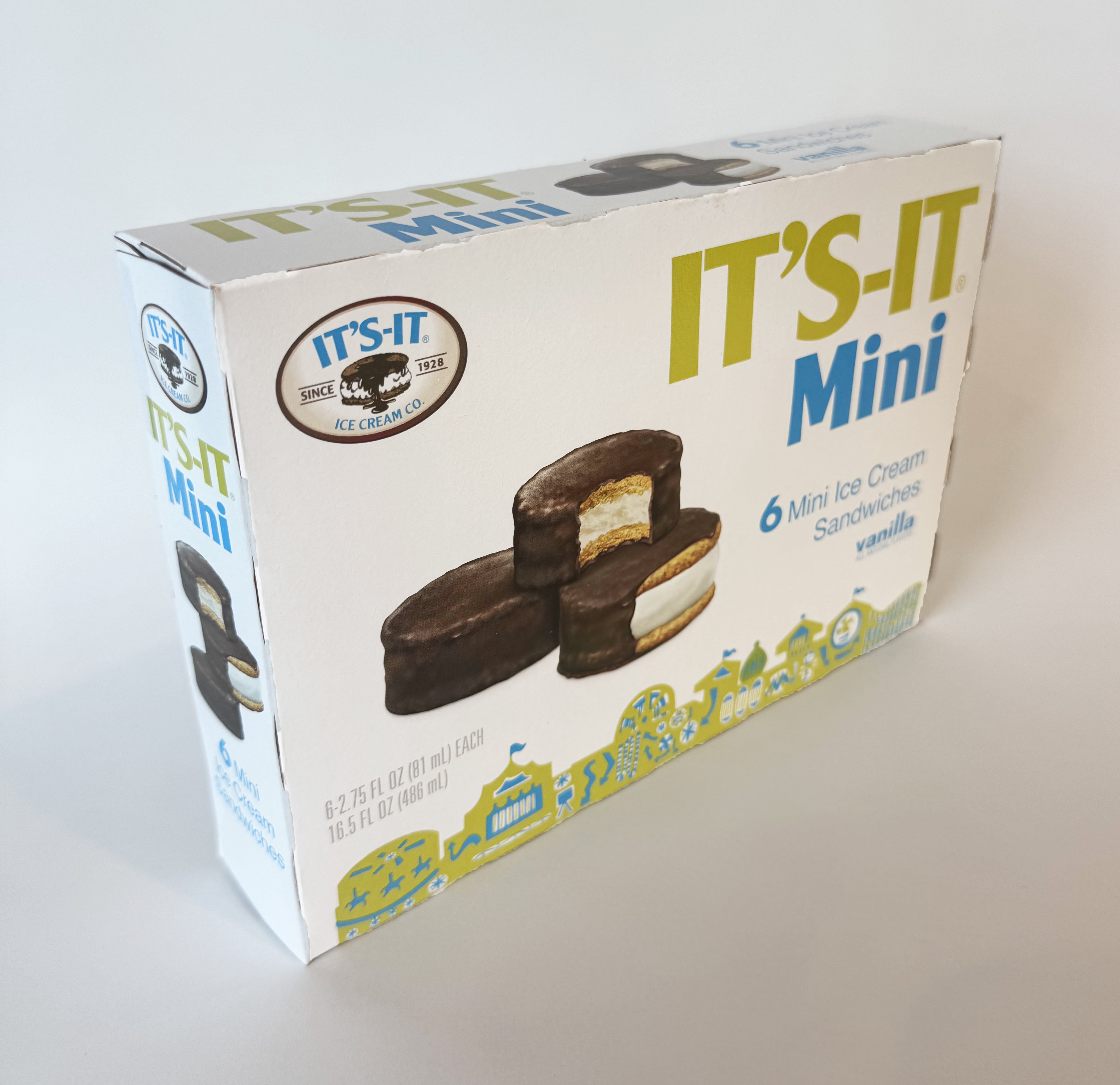IT'S-IT Ice Cream Mini Vanilla Sandwich 6-Pack