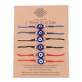 thumbnail image 2 of 6pcs/set  Lucky Evil Eye Bead Bracelet Women Rope String Braided Bangle Jewelry, 2 of 6