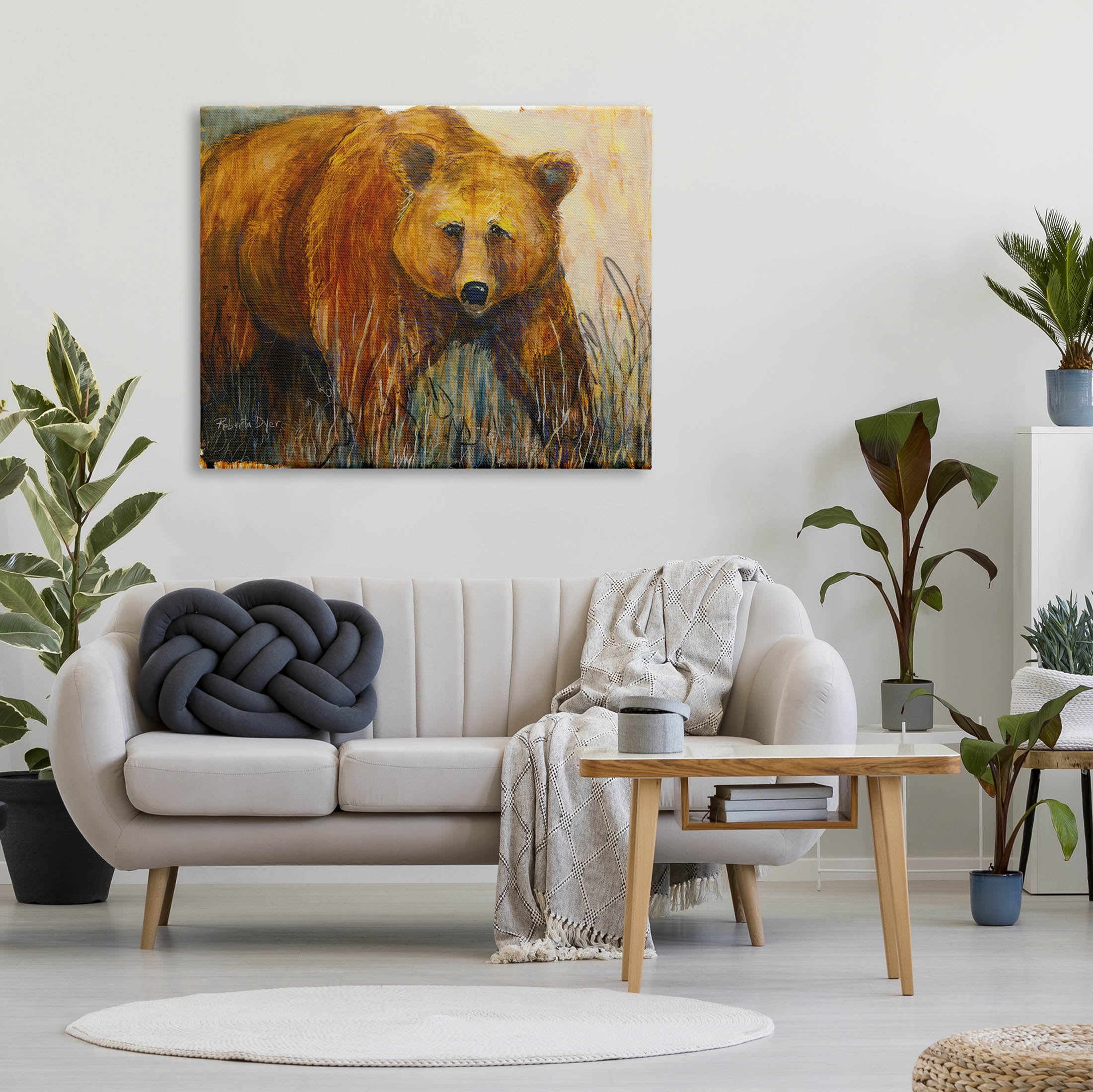 Stupell Industries Modern Bear Wildlife Scene Painting Gallery Wrapped Canvas Print Wall Art, Design by Roberta Dyer