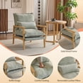 thumbnail image 4 of UBesGoo Modern Accent Chair with Lumber Pillow, Comfy Wood Armrests Armchair, Chenille Fabric Single Sofa with Metal Frame for Living Room, Gray-Green, 4 of 8