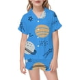 thumbnail image 2 of JIAYUE Sleepwear Set For Girls Summer Soft Stain Lightweight Funny Print Short Sleeve Tees With Shorts Pajamas Two Piece Outfits Loose Fit For Kids Comfortable Bedtime Nightwear,4-5 Years, 2 of 4