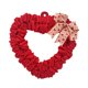 thumbnail image 3 of Corona de corazón para el Día de San Valentín | Decoración romántica de la puerta principal de poliéster rojo | Diseño plisado hecho a mano | Decoración para el hogar de bodas en interiores y, 3 of 6