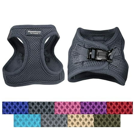 White Leather Dog Harness Downtown Pet Supply Best No Pull, Step in Adjustable Dog Harness with Padded Vest, Easy to Put on Small, Medium and Large Dogs (Charcoal, L) ()