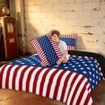 thumbnail image 4 of Manfei Simple Star Stripe Queen Comforter Set, Classic US Flag Comforter Sets Queen, Red White Blue, Black Reversible 3-Piece, 1 Comforter and 2 Pillowcases, 4 of 6