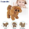 thumbnail image 3 of ZHAOCHENG Juguete electrónico interactivo para cachorros de perro husky de peluche: camina, ladra, mueve la cola y se estira (perro caniche), 3 of 5