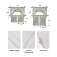 thumbnail image 5 of Beige Green Boho Swag Kitchen Curtains Sets for Windows 24 Inch Length, Medieval Vintage Ethnic Floral Abstract Short Window Curtain Panels Swags Valances and Tiers 3 Piece Set for Cafe/Dining Room, 5 of 5