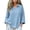 Sky Blue, variant on 3/4 Sleeve Collared Casual Tunic Tops for Women Flared Cuff Solid Color Blouses Perfect for Spring Summer Daily Work and Vacation Wear