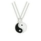 thumbnail image 1 of Juego de collar de cadena con dijes de Yin Yang esmaltado para 2, paz, amor, felicidad, mejores amigos, amistad para siempre, BFF, negro (plata), 1 of 5