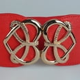 thumbnail image 2 of Jdlsppl Women's Elastic Stretch Wide Belt Metal Belt For Dress Fashion Vintage Faux Leather Red One Size, 2 of 5