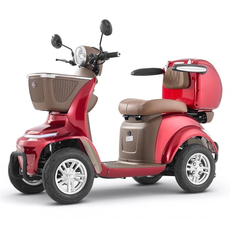 VEVOR Heavy Duty 4-Wheel Mobility Scooters for Seniors & Adults, 500lbs Capacity, 21.5 Miles 3-Speed Long Range, 1000W All Terrain Electric Recreational Scooter Wheelchair, 20° Max Climbing Capacity