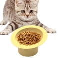 thumbnail image 1 of Tazón de comida para gatos Yinane tazón para beber alimentación mascotas protección Cervical amarillo, 1 of 8