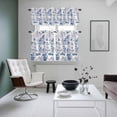thumbnail image 4 of Blue Garden Vintage Kitchen Curtains Sets for Windows 36 Inch Length, Modern Art Building Boat Tree Rod Pocket Window Treatments Tier Curtains and Valances Set for Bedroom/Bathroom, 4 of 8