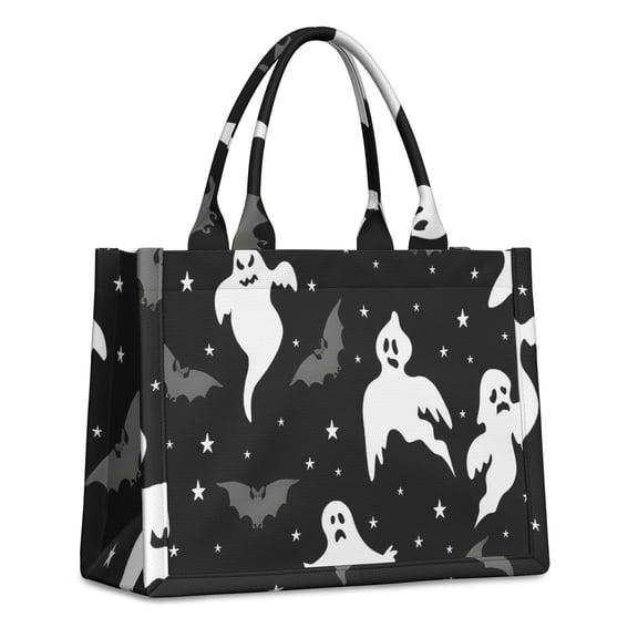 Large Capacity Tote Bag,Spooky Halloween Silhouette Pattern Handbag Fashion Luxury Tote Bag,15.7"x13"x 5.1" Inches,Laptop Compatible
