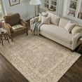thumbnail image 3 of BERTHMEER 4'×6' Area Rugs for Living Room Bedroom Dining Room Entryway Entrance Oriental Floral Vintage Farmhouse Machine Washable Non-slip Traditional Distressed Carpets, Brown, 3 of 5