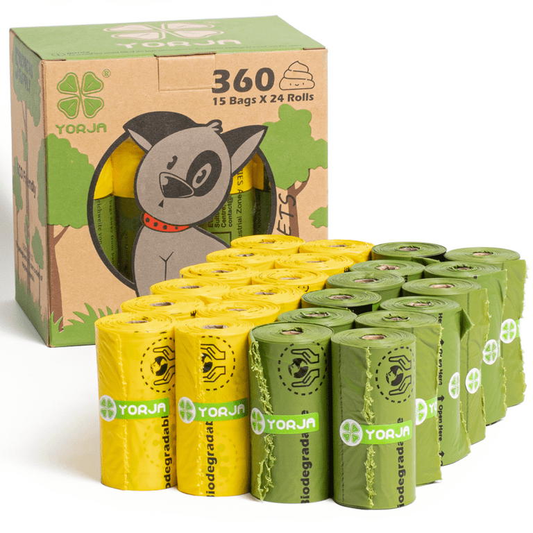 YORJA Dog Poop Bags 360 Pet Waste Bags Extra Thick Strong and 100 Leak Proof Biodegradable Doggie Bags for Poop