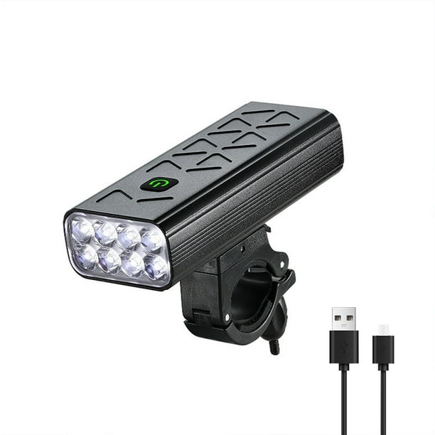 Faro para bicicleta 8LED Bike Light Front Bike Headlight Alto brillo Recargable Ciclismo Light 9600m TOMSHOO Faro para bicicleta