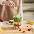 thumbnail image 6 of 2 PCS Salad Jar With Side Opening, Salad Jars With Dressing Cup, Reusable Food Storage for Home, Outdoor, Travel, and Meal Prep, 6 of 9
