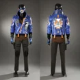thumbnail image 2 of Disfraz de Cosplay de Yoru del juego Valorant, abrigo de cuero azul, pantalones, accesorios, conjunto completo y artículos individuales se venden en tamaño personalizado, 2 of 5