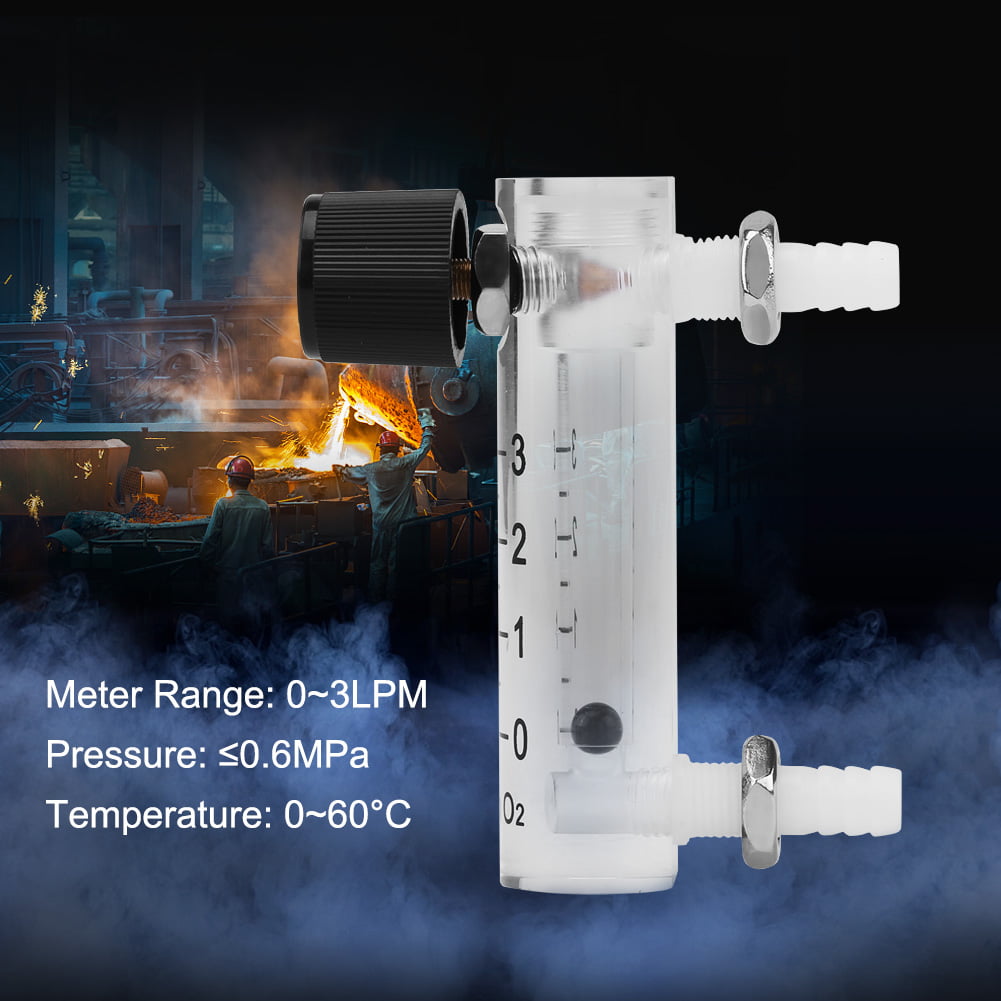 LZQ-6 Gas Flowmeter Acrylic Oxygen Flow Meter 0-3LPM for Oxygen Air 