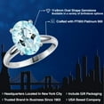 thumbnail image 2 of Gem Stone King 900 Platinum Sky Blue Topaz Solitaire Engagement Ring for Women | 4.50 Cttw | Oval 11X9MM | Gemstone November Birthstone | Size 8, 2 of 6
