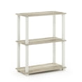 thumbnail image 1 of Furinno 18025OK-WH Turn-S -Tube 3-Tier Compact Multipurpose Shelf Display Rack with Square Tube, Sonoma Oak & White, 1 of 5