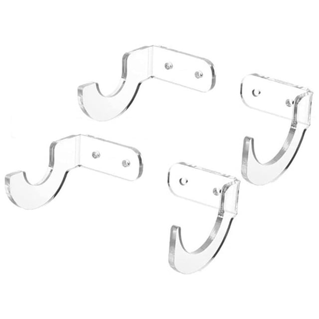Mosiee 2 Pair Clear Black Acrylic Baseball Bat Rack Display Shelf Holder Wall Mount Baseball Bat Rack Horizontal Display