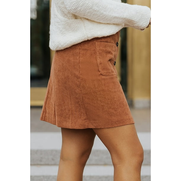 Corduroy mini hotsell skirt brown