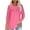 Pink, variant on LYXSSBYX Long Sleeve Shirts for Women Women Casual Summer Solid T-shirt Quarter Sleeve Round Neck Ruched Pullover Blouse Tops
