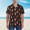thumbnail image 2 of Balery Valentine Gnome Camisas hawaianas de manga corta para hombre, camisas playeras de corte holgado, camisas de vacaciones con botones,Medium, 2 of 7
