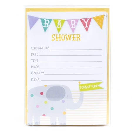 Hallmark Baby Shower Invitations (Elephant Tons of Fun, Pack of 20)