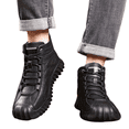 thumbnail image 2 of Domuza Mens Winter Snow Boots, Vintage Style Leather Upper, Warm Plush Lined High Top, Slip Rubber Sole 8.5 (EU-42), 2 of 6
