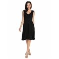 thumbnail image 3 of New Women V-Neck Sleeveless Solid Fit and Flare Casual Dress HFON, 3 of 7