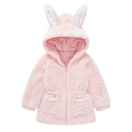 

Kids Jackets for Girls Boys Toddler Baby Gril Boy Cute Ear Zipper Solid Hooded Coat Warm Outwear