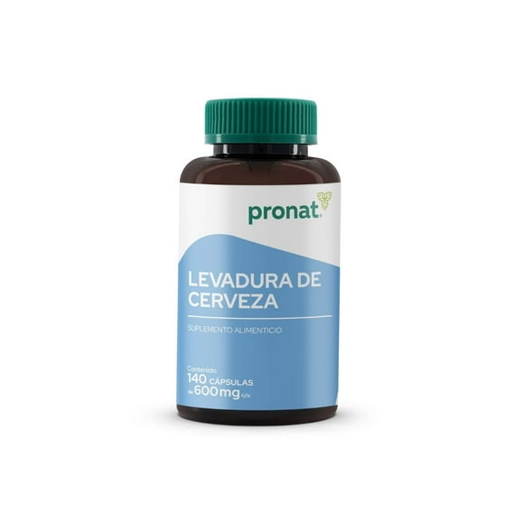 Levadura de Cerveza, Suplemento alimenticio, con Calcio, Fósforo y Vitaminas del complejo B, 140 Cápsulas de 600 mg - Pronat
