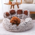 thumbnail image 4 of Dog Bed Cat Mat Round Large Pet House Long Plush Deep Sleeping Warm Bear Paw Shape Super Soft Cushion Calm Beds High Quality ShopWise Round, 4 of 9