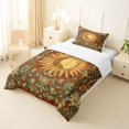 thumbnail image 2 of Homewish Bohemian Sun Moon Twin Comforter Sets,Vintage Botanical Floral Bedding Set,Reversible,2pcs,1 Comforter and 1 Pillowcase, 2 of 7
