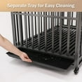 thumbnail image 4 of SMONTER Heavy Duty Dog Crate-42 inch Large Metal Dog Cage with 2 Doors and 4 Wheels, Stackable Dog Kennel for Large & Medium Dogs, Removable Tray, 4 of 8