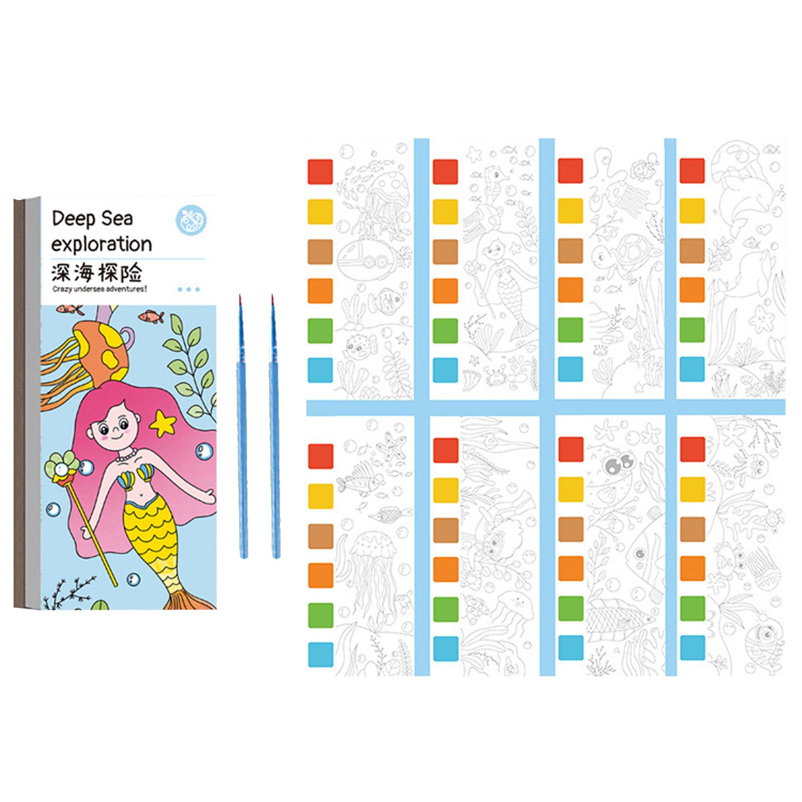 UOYOTT Pocket Watercolor Painting Book, Watercolor Paint Bookmark for