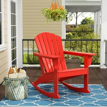 Polytrends  Laguna Hdpe All Weather Outdoor Patio Rocking Chair Red