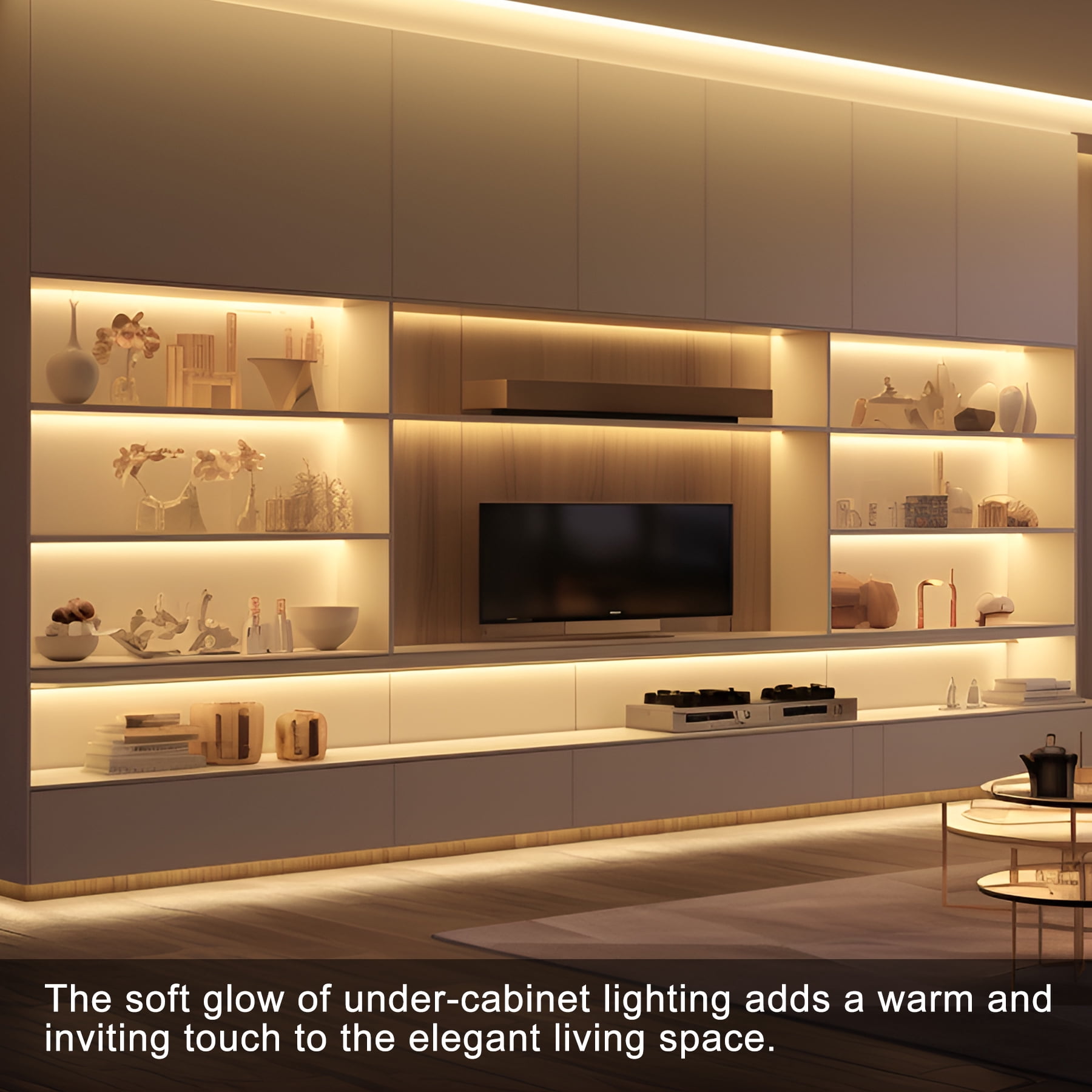 Gaahing 8pcs Recessed Linear Lighting Fixtures 200"/5.08M, 3000K Warm White LED Strip Light Kit with Touch Control & Self-Adhesive – Easy Installation for Slat Wall Panels, Under Cabinet