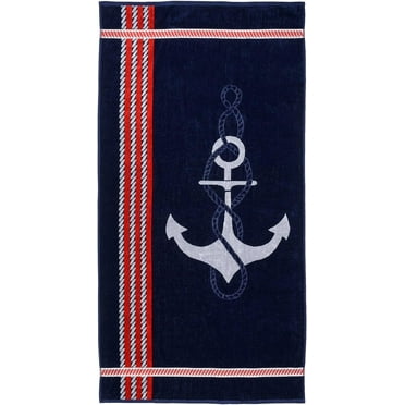 Superior 100% Cotton Luxury Beach Towels - Oversized Beach Towel, 450 GSM Swim Towel, Anchor (34" x 64")