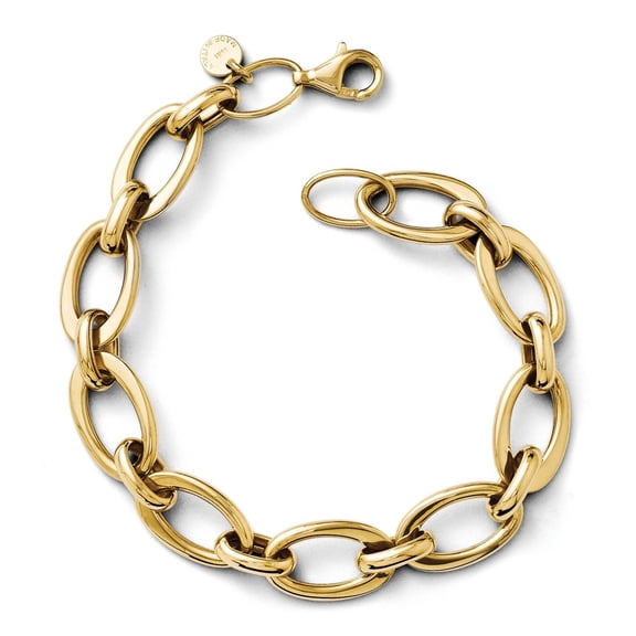 14K Yellow Gold bracelet Fancy Link, 7.25 in 9 mm Polished Link