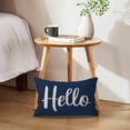thumbnail image 2 of Hello Lumbar Throw Pillow Covers 12x20 Inch Farmhouse Rustic Rectangular Cushion Covers for Front Porch Welcome Decor Ideal Housewarming Gifts in Elegant Blue Add Charm to Your Entryway, 2 of 5