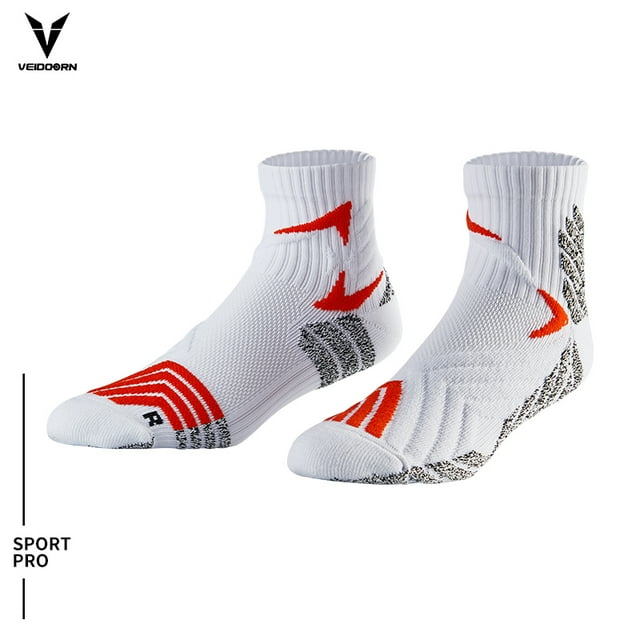 Professional Short Basketball Socks for Men Women Thicken Non Slip Soccer Golf Wear Running Socks Compression Orange