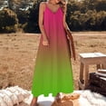 thumbnail image 3 of Pink Green Gradient Sleeveless Dress Women's Evening Dress Womans Clothing, 3 of 9