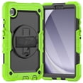 thumbnail image 3 of 3 Layer Case for Samsung Galaxy Tab A9 8.7" 2023 SM-X110 / SM-X115, for Kids Heavy Duty Protective Case with Screen Protector & Stylus Holder & 360 Rotating Stand Hand/Shoulder Strap, Green, 3 of 10