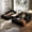 Black, variant on JIE LISHUN Double Chaise Lounge Chair Indoor,97 Inch Oversized Corduroy Boneless Sofa Bed (Purple)
