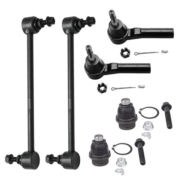 Detroit Axle - Front Sway Bars Lower Ball Joints Outer Tie Rod Ends Assembly Replacement for Caliber Compass Patriot - 6pc Set