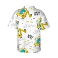 thumbnail image 4 of Xecao Dinosaur on Excavator print Hawaiian shirt - a stylish short-sleeve button-down for men, perfect for casual beach and tropical outings., 4 of 9