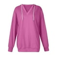 thumbnail image 3 of BLVB Oversized Sweatshirts for Women Long Sleeve V Neck Solid Color Hoodies Tops Loose Fall Outfits Pullover, 3 of 6